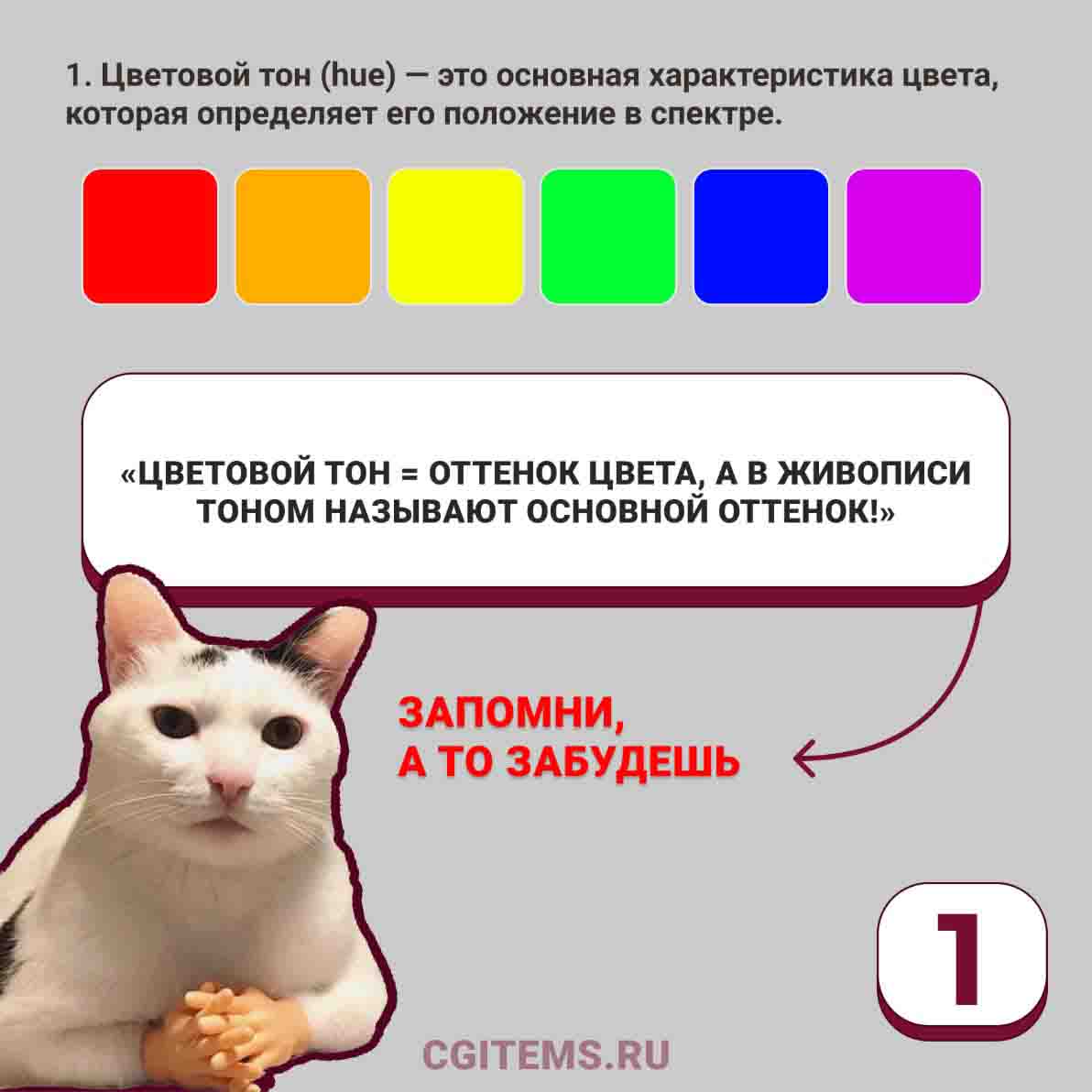 HSB. Цветовой тон, насыщенность, яркость. Tutorial CGitems.ru